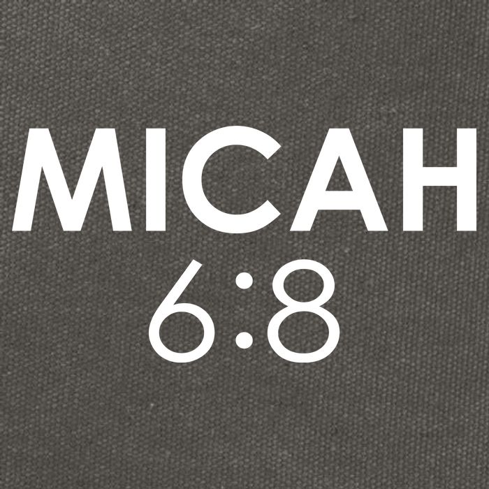 Micah 6:8 Bible Verse Christian Inspirational Catholic Cotton Canvas Backpack