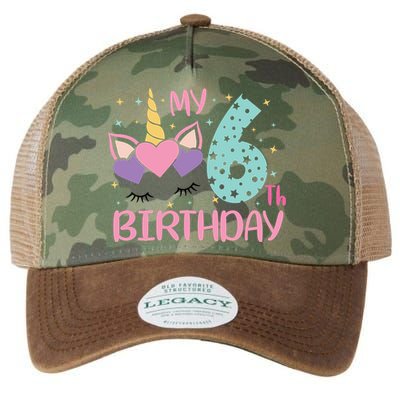 My 6th Birthday Unicorn Gift For Birthday Girl Legacy Tie Dye Trucker Hat