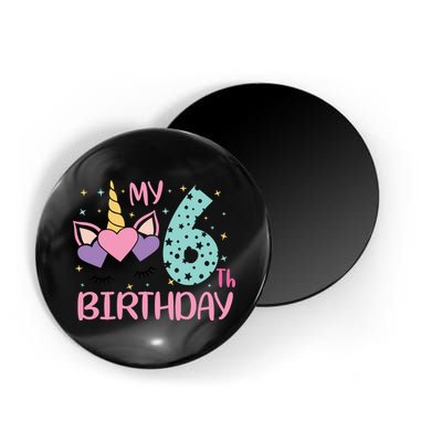 My 6th Birthday Unicorn Gift For Birthday Girl Magnet