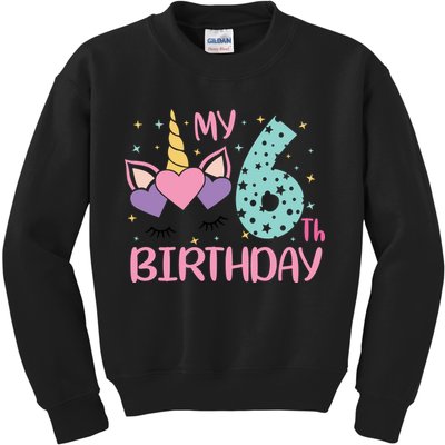 My 6th Birthday Unicorn Gift For Birthday Girl Kids Sweatshirt