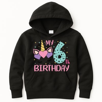 My 6th Birthday Unicorn Gift For Birthday Girl Kids Hoodie