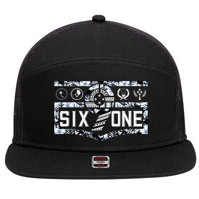 Micronesia 691 Pohnpei Chuuk Yap Kosrae 7 Panel Mesh Trucker Snapback Hat