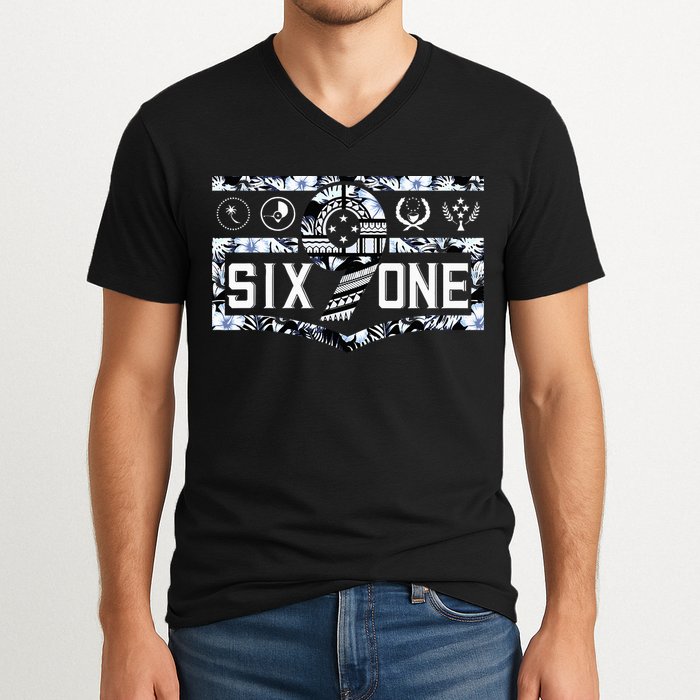 Micronesia 691 Pohnpei Chuuk Yap Kosrae V-Neck T-Shirt