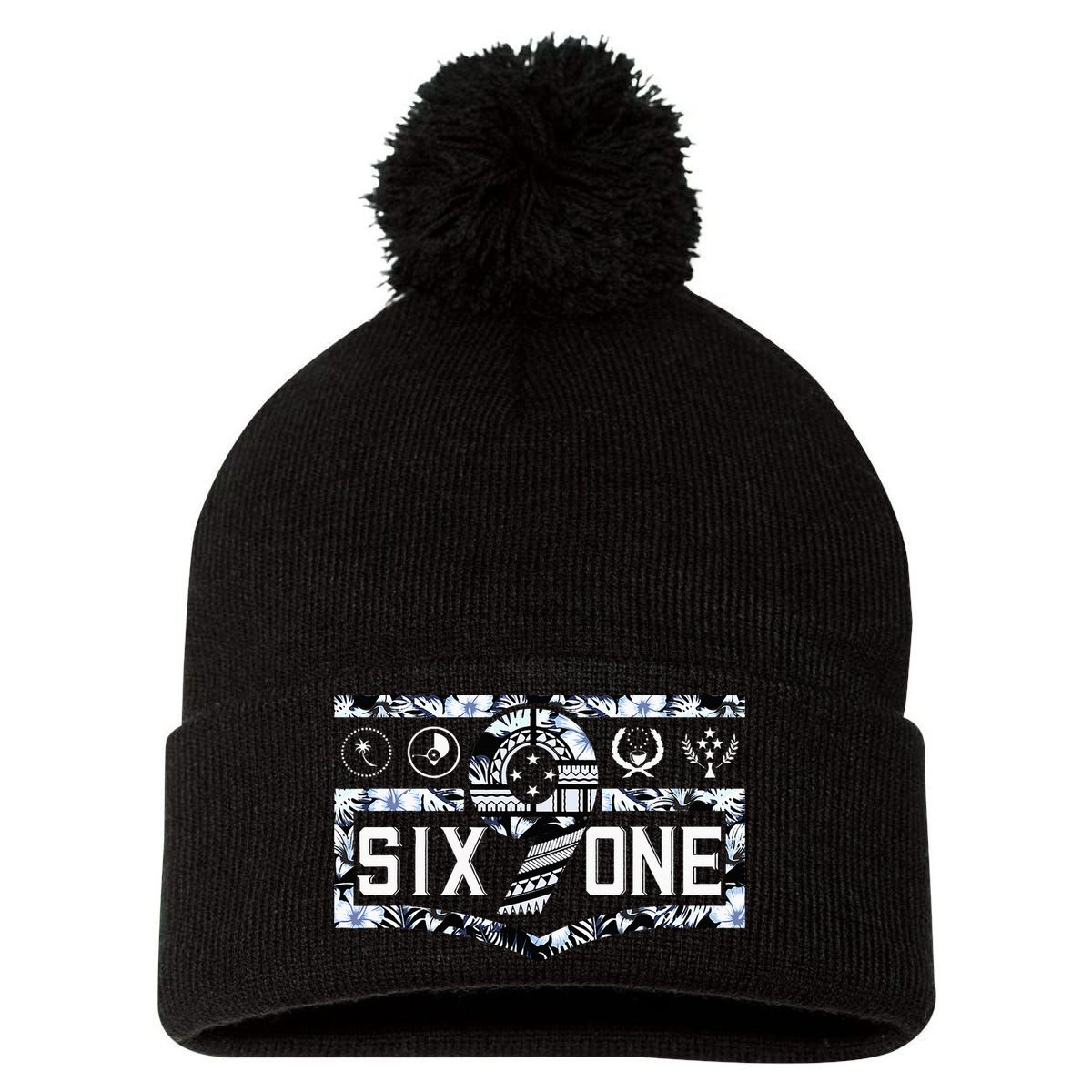 Micronesia 691 Pohnpei Chuuk Yap Kosrae Pom Pom 12in Knit Beanie