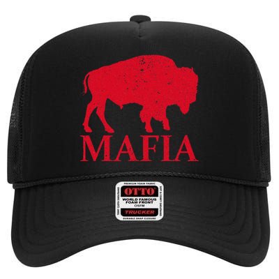 Mafia 716 Buffalo New York Bflo Wny Sport High Crown Mesh Back Trucker Hat