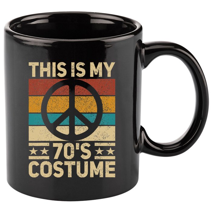 My 70s Costume 70 Style Peace Hippie 70's Disco 1970s Outfit 11oz C Handle Ceramic Mug