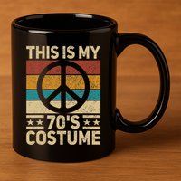 My 70s Costume 70 Style Peace Hippie 70's Disco 1970s Outfit 11oz C Handle Ceramic Mug