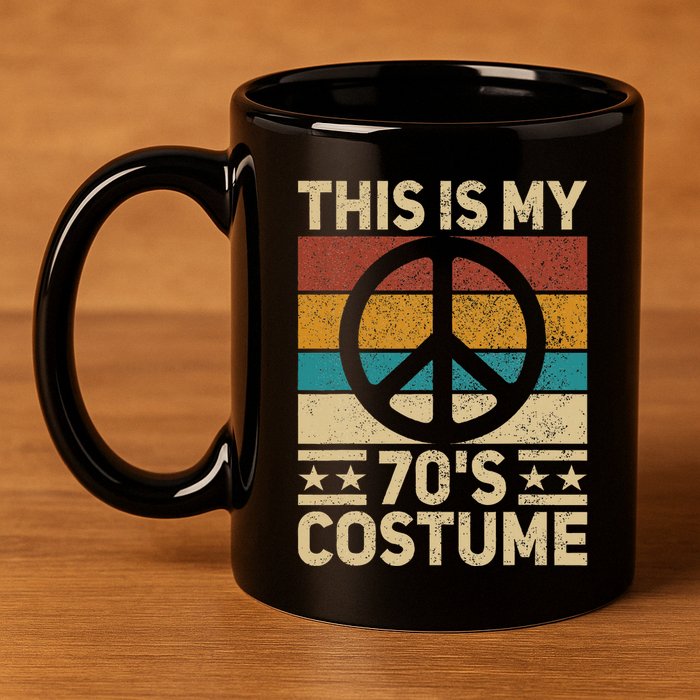 My 70s Costume 70 Style Peace Hippie 70's Disco 1970s Outfit 11oz C Handle Ceramic Mug