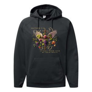 Mathew 7:16 Ye Shall Know Them By Their Fruits Performance Fleece Hoodie