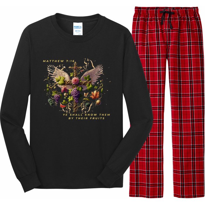 Mathew 7:16 Ye Shall Know Them By Their Fruits Long Sleeve Pajama Set