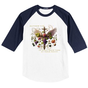 Mathew 7:16 Ye Shall Know Them By Their Fruits Baseball Sleeve Shirt