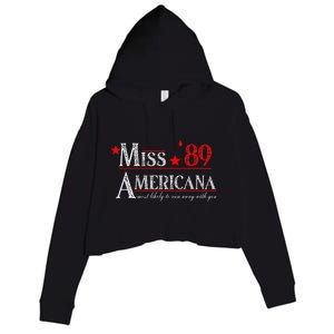 Miss 89 Americana Most Likely To Run Away With You Crop Fleece Hoodie