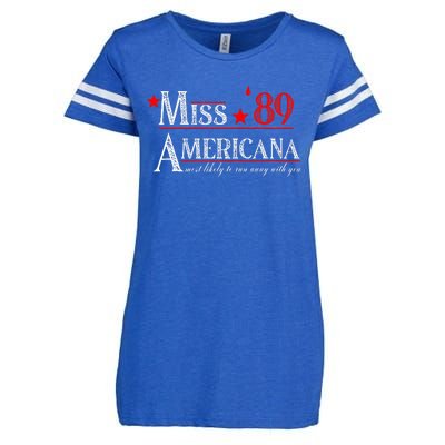 Miss 89 Americana Most Likely To Run Away With You Enza Ladies Jersey Football T-Shirt