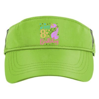 My 8th Birthday Eighth Bday Unicorn Birthday Birthday Girl Adult Drive Performance Visor