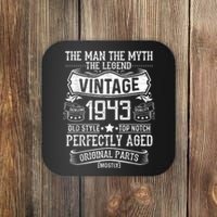 m.e.ns 80th Birthday Gift Vintage 1943 Man Myth Legend 80 Years Old Coaster