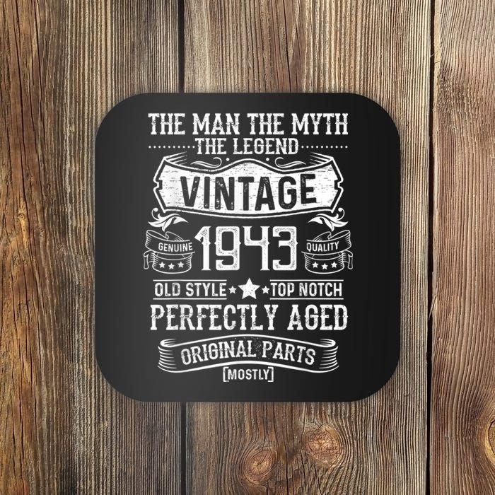 m.e.ns 80th Birthday Gift Vintage 1943 Man Myth Legend 80 Years Old Coaster