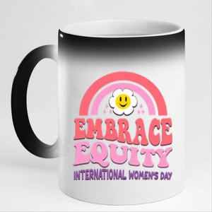 March 8 International Day Embrace Equity Gift 11oz Black Color Changing Mug