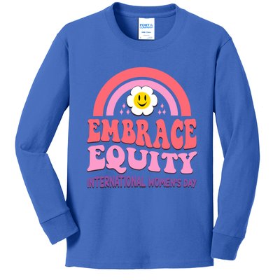 March 8 International Day Embrace Equity Gift Kids Long Sleeve Shirt