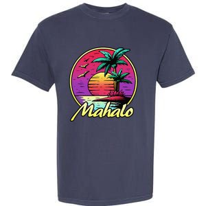 Mahalo. 80s Palm Sunset. Tropical Beach Summer Garment-Dyed Heavyweight T-Shirt