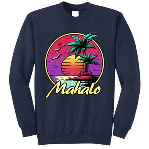 Mahalo. 80s Palm Sunset. Tropical Beach Summer Sweatshirt