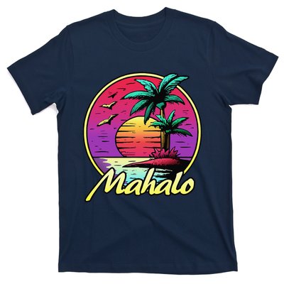 Mahalo. 80s Palm Sunset. Tropical Beach Summer T-Shirt