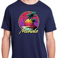 Mahalo. 80s Palm Sunset. Tropical Beach Summer Adult ChromaSoft Performance T-Shirt