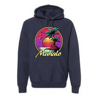 Mahalo. 80s Palm Sunset. Tropical Beach Summer Premium Hoodie