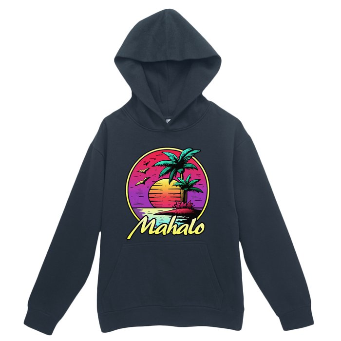 Mahalo. 80s Palm Sunset. Tropical Beach Summer Urban Pullover Hoodie