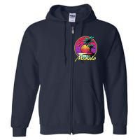 Mahalo. 80s Palm Sunset. Tropical Beach Summer Full Zip Hoodie