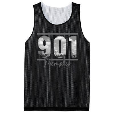 Memphis 901 Area Code Skyline Tennessee Vintage Mesh Reversible Basketball Jersey Tank