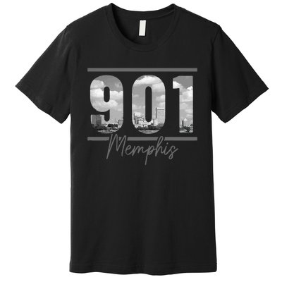 Memphis 901 Area Code Skyline Tennessee Vintage Premium T-Shirt