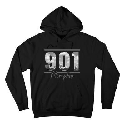 Memphis 901 Area Code Skyline Tennessee Vintage Tall Hoodie