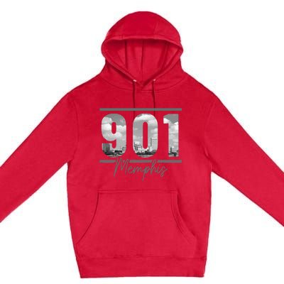 Memphis 901 Area Code Skyline Tennessee Vintage Premium Pullover Hoodie