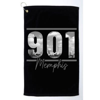 Memphis 901 Area Code Skyline Tennessee Vintage Platinum Collection Golf Towel