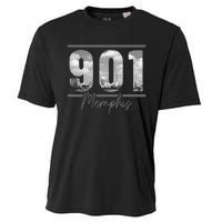 Memphis 901 Area Code Skyline Tennessee Vintage Cooling Performance Crew T-Shirt