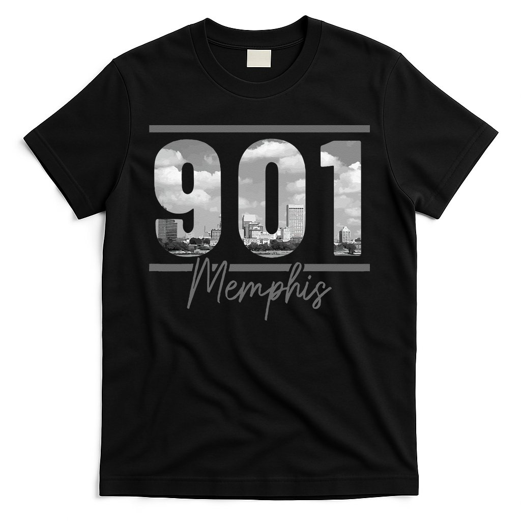 Memphis 901 Area Code Skyline Tennessee Vintage T-Shirt