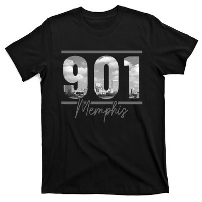 Memphis 901 Area Code Skyline Tennessee Vintage T-Shirt