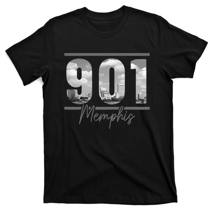 Memphis 901 Area Code Skyline Tennessee Vintage T-Shirt