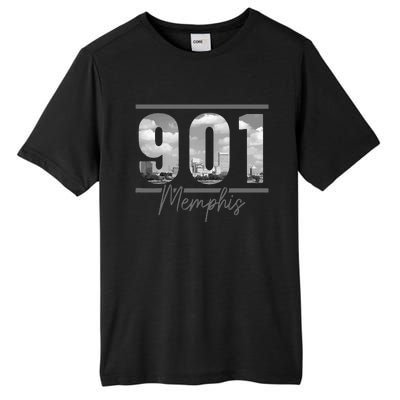 Memphis 901 Area Code Skyline Tennessee Vintage Tall Fusion ChromaSoft Performance T-Shirt