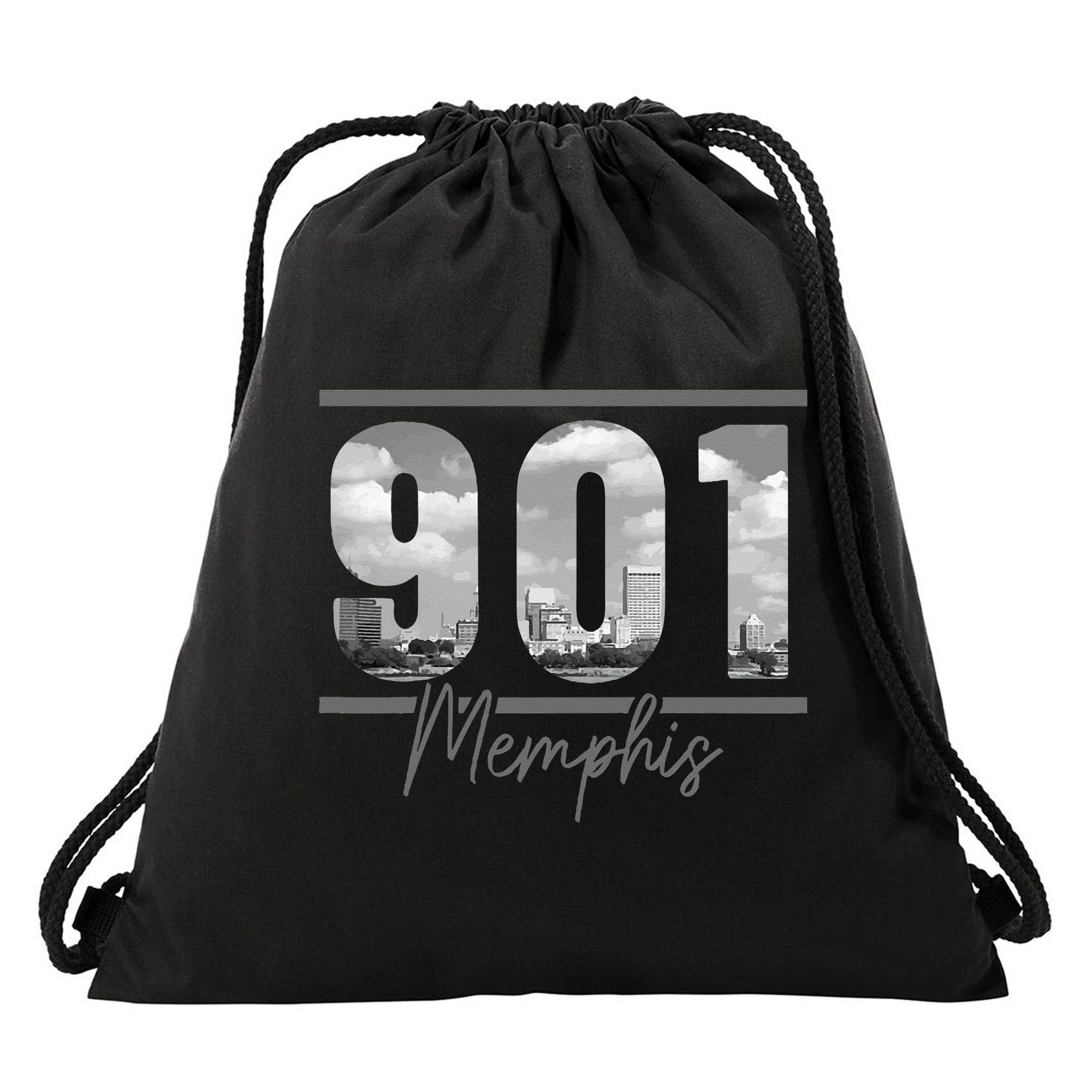 Memphis 901 Area Code Skyline Tennessee Vintage Drawstring Bag