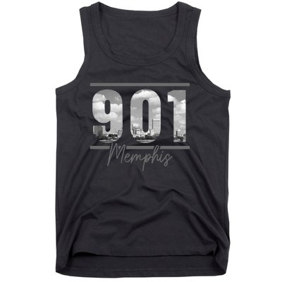 Memphis 901 Area Code Skyline Tennessee Vintage Tank Top