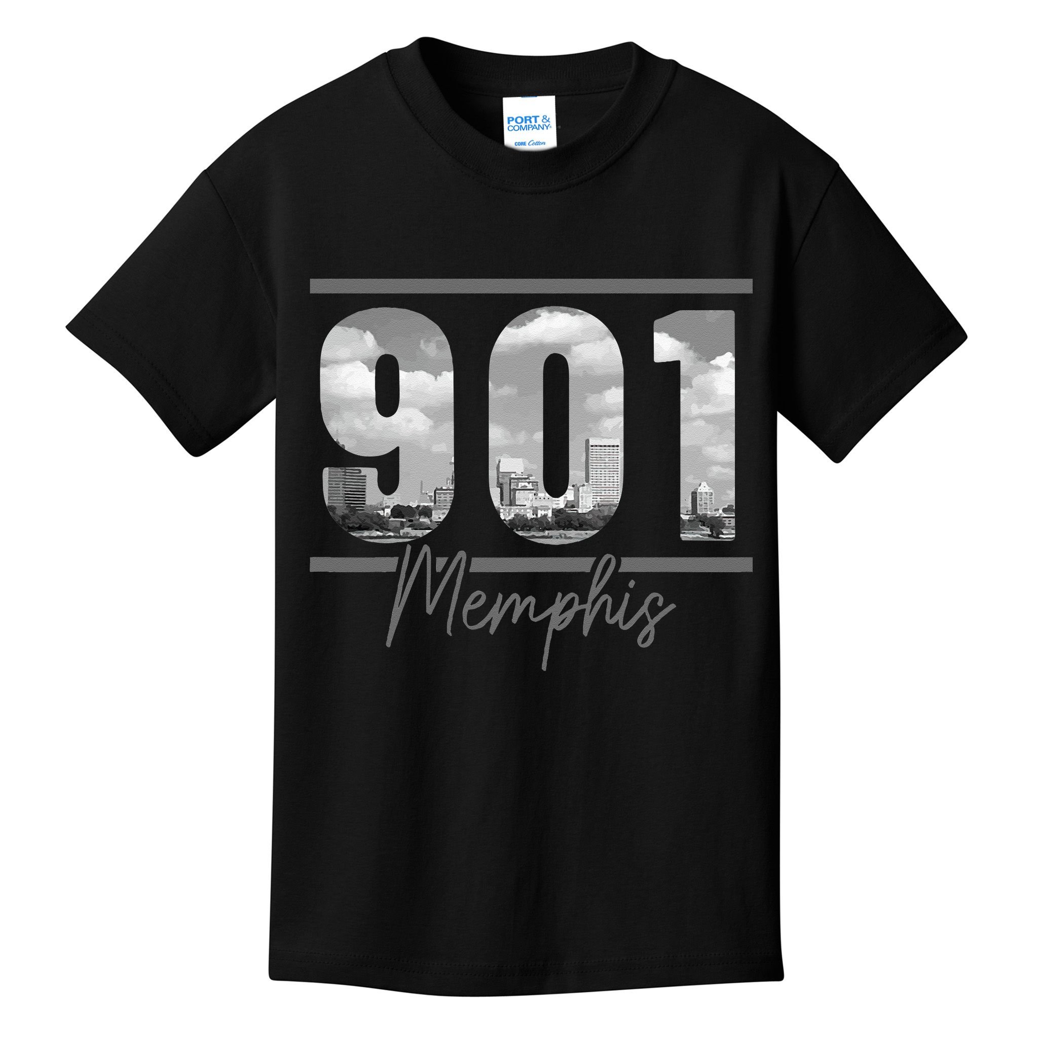 Memphis 901 Area Code Skyline Tennessee Vintage Kids T-Shirt