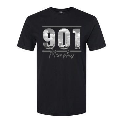 Memphis 901 Area Code Skyline Tennessee Vintage Softstyle CVC T-Shirt