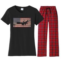 Mq 9 Reaper Guardian Uav Drone American Flag Women's Flannel Pajama Set