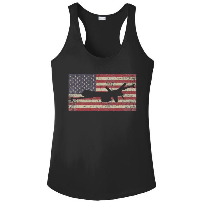 Mq 9 Reaper Guardian Uav Drone American Flag Ladies PosiCharge Competitor Racerback Tank