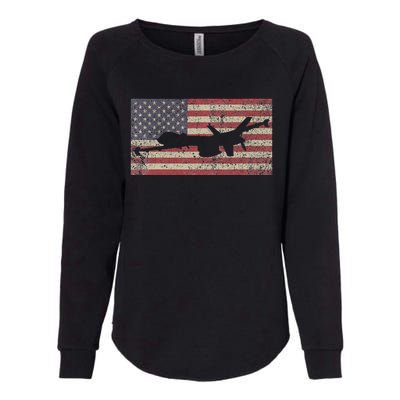 Mq 9 Reaper Guardian Uav Drone American Flag Womens California Wash Sweatshirt