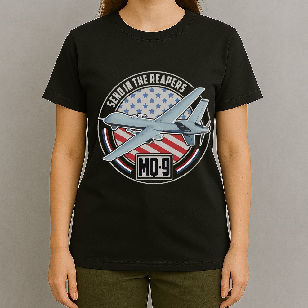 Mq 9 Reaper Uav Us Military Drone Us Patriot T-Shirt