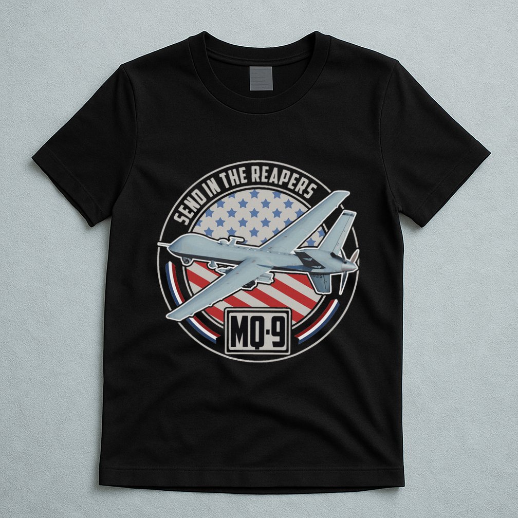 Mq 9 Reaper Uav Us Military Drone Us Patriot T-Shirt