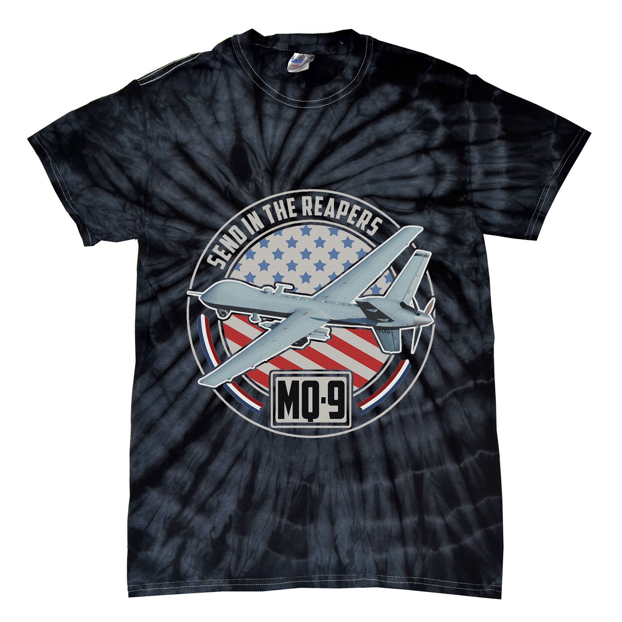 Mq 9 Reaper Uav Us Military Drone Us Patriot Tie-Dye T-Shirt