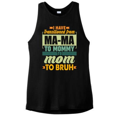 Ma-ma To Mommy To Mom To Bruh Ladies PosiCharge Tri-Blend Wicking Tank